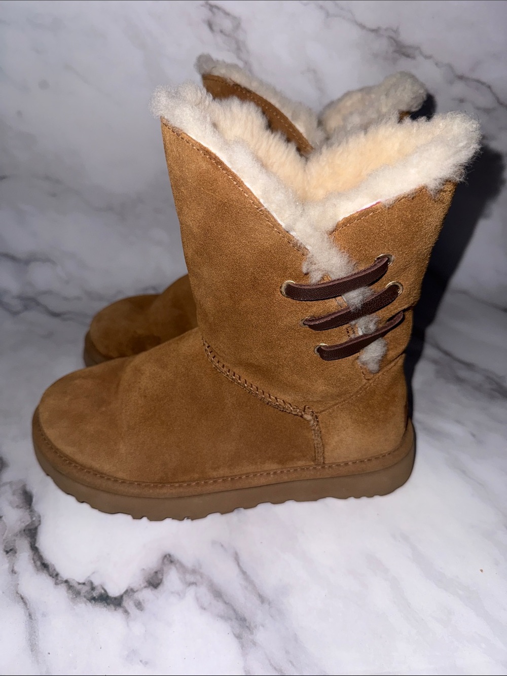 UGG Chestnut Shearling Lined Suede Winter Boots